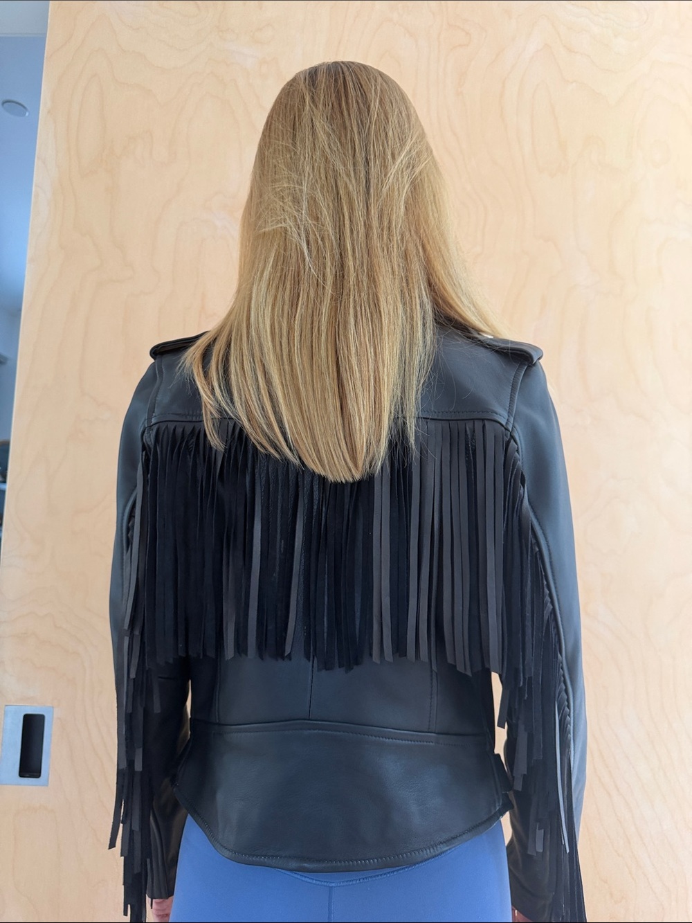 Black Fringe Genuine Leather Jacket - Women's Stylish Western-Inspired Coat